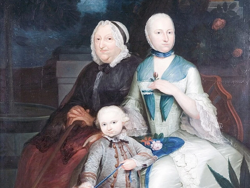 1717-Jan Palthe - Ritratto di famiglia di Margaretha Sautijn, Apolonius Jan Cornelis Lampsins e Constantia Catharina Munter